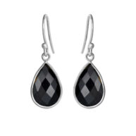 Earrings 4055 in Silver with Black agate