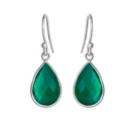 Earrings 4055 in Silver with Green agate