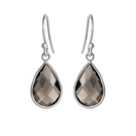 Earrings 4055 in Silver with Smoky quartz