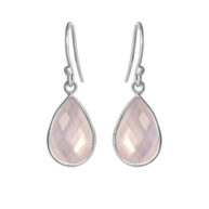 Earrings 4055 in Silver with Light pink crystal