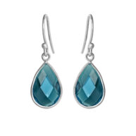 Earrings 4055 in Silver with London blue crystal