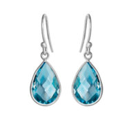 Earrings 4055 in Silver with Synthetic blue topaz