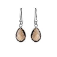 Earrings 4068 in Silver with Smoky quartz