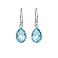 Earrings 4068 in Silver with Synthetic blue topaz