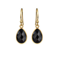 Earrings 4068 in Gold plated silver with Black agate