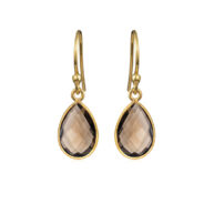 Earrings 4068 in Gold plated silver with Smoky quartz