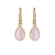 Earrings 4068 in Gold plated silver with Light pink crystal