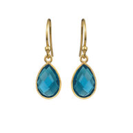 Earrings 4068 in Gold plated silver with London blue crystal