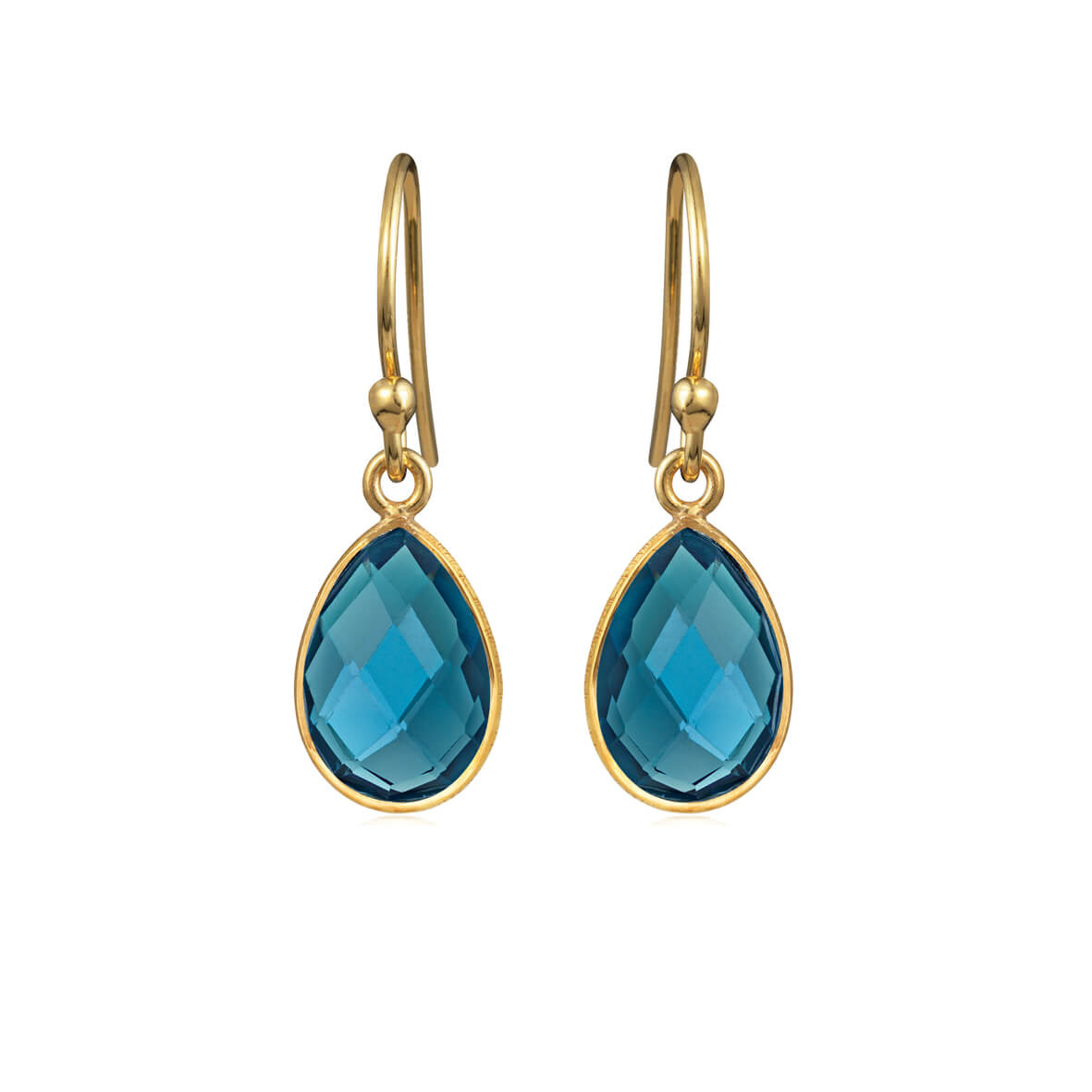 Earrings in gold plated silver, london blue crystal / 4068-2-174 ...