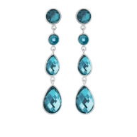 Earrings 4073 in Silver with London blue crystal