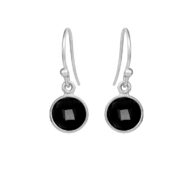 Earrings 4092 in Silver with Black agate