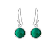 Earrings 4092 in Silver with Green agate