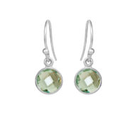 Earrings 4092 in Silver with Green quartz