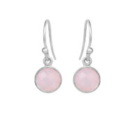Earrings 4092 in Silver with Light pink crystal
