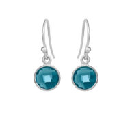 Earrings 4092 in Silver with London blue crystal