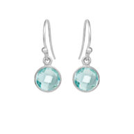 Earrings 4092 in Silver with Synthetic blue topaz
