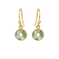 Earrings 4092 in Gold plated silver with Green quartz