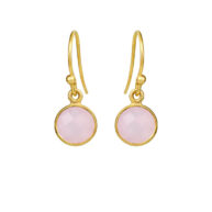 Earrings 4092 in Gold plated silver with Light pink crystal