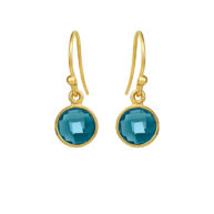 Earrings 4092 in Gold plated silver with London blue crystal