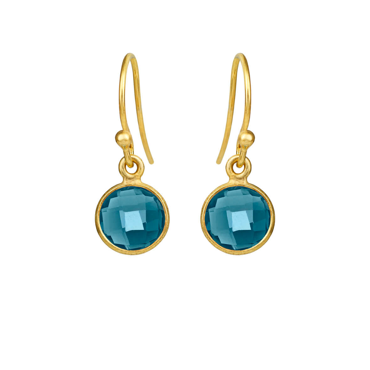 Earrings in gold plated silver, london blue crystal / 4092-2-174 ...