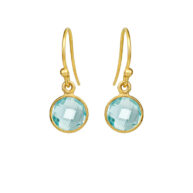 Earrings 4092 in Gold plated silver with Synthetic blue topaz