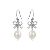 Earrings 4097 in Silver with White freshwater pearl