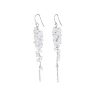 Earrings 5098 in Silver with Rainbow moonstone