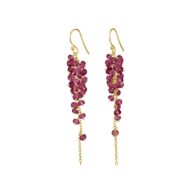Earrings 5098 in Gold plated silver with Garnet