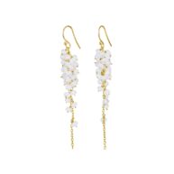 Earrings 5098 in Gold plated silver with Rainbow moonstone
