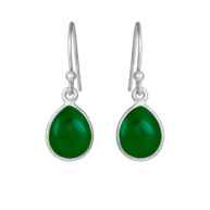 Earrings 5249 in Silver with Green agate