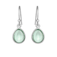 Earrings 5249 in Silver with Green quartz