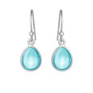 Earrings 5249 in Silver with Synthetic blue topaz