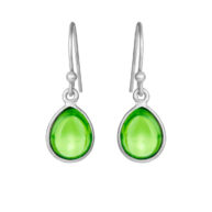 Earrings 5249 in Silver with Peridote crystal