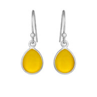 Earrings 5249 in Silver with Yellow opal crystal
