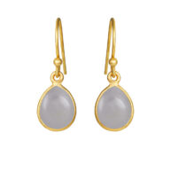 Earrings 5249 in Gold plated silver with Grey agate