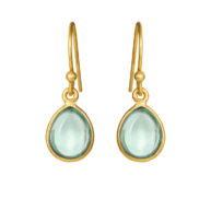 Earrings 5249 in Gold plated silver with Green quartz