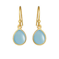 Earrings 5249 in Gold plated silver with Light blue crystal