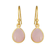Earrings 5249 in Gold plated silver with Light pink crystal