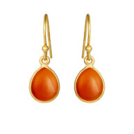 Earrings 5249 in Gold plated silver with Carnelian