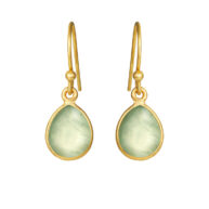 Earrings 5249 in Gold plated silver with Prehnite