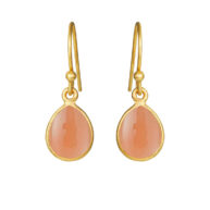 Earrings 5249 in Gold plated silver with Peach moonstone