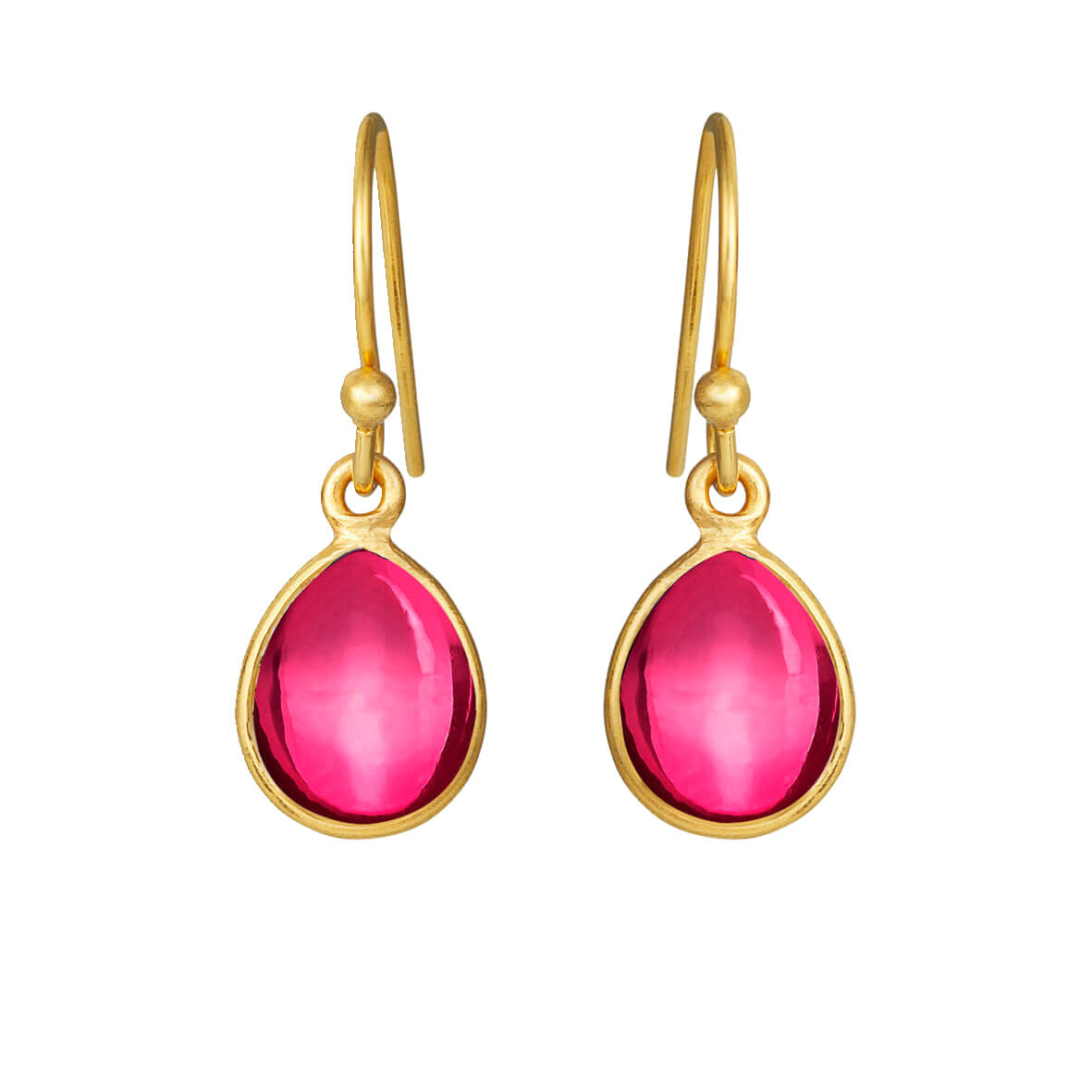 Earrings in gold plated silver with pink crystal / 5249-2-183 - Susanne ...