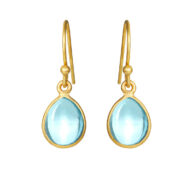 Earrings 5249 in Gold plated silver with Synthetic blue topaz