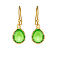 Earrings 5249 in Gold plated silver with Peridote crystal