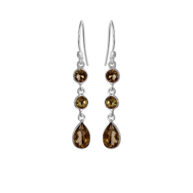 Earrings 5266 in Silver with Smoky quartz