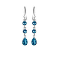 Earrings 5266 in Silver with London blue crystal