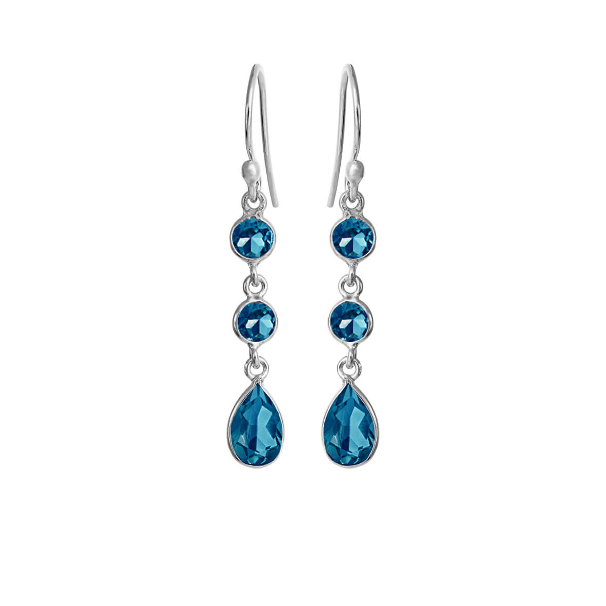 Earrings in silver with london blue crystal - Susanne Friis Bjørner ...