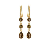 Earrings 5266 in Gold plated silver with Smoky quartz