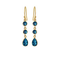 Earrings 5266 in Gold plated silver with London blue crystal
