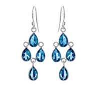 Earrings 5267 in Silver with London blue crystal